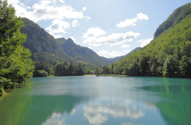 The beautiful Lake Zavrsnica in Gorenjska, Slovenia