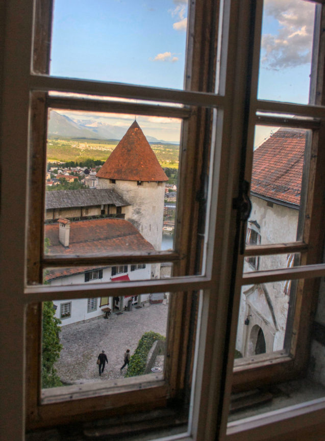 A view from the window inside Bled Castle