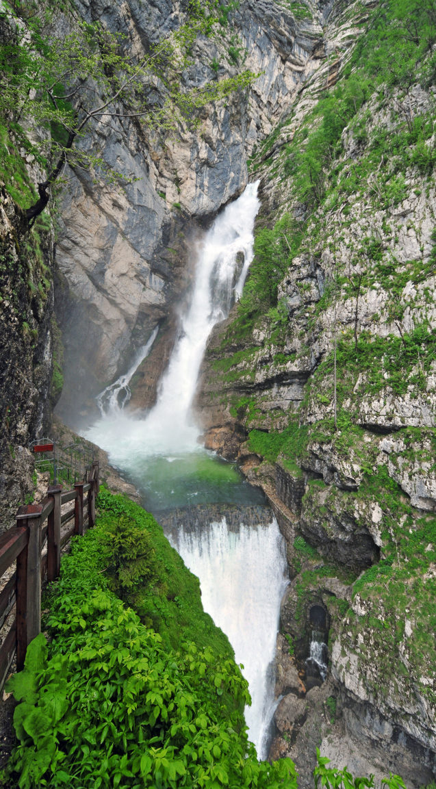 Savica waterfall above Bohinj in Slovenia