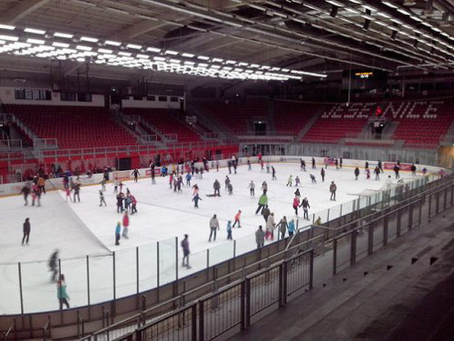 Ice skating in Podmezakla hall Jesenice