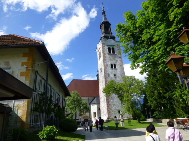 Exterior of Bled Island church