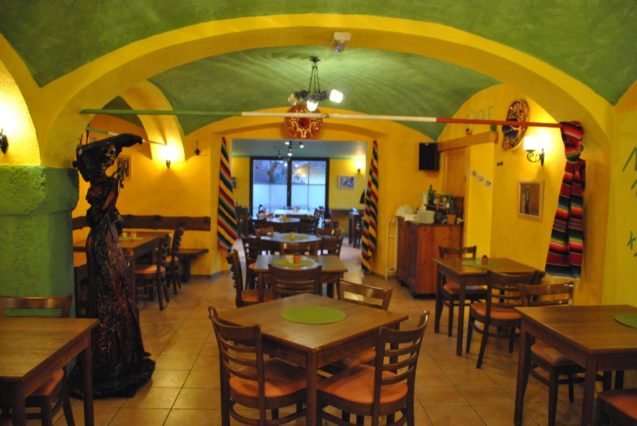 Interior of Krcma Mexico, a Mexican restaurant in Lesce, Slovenia