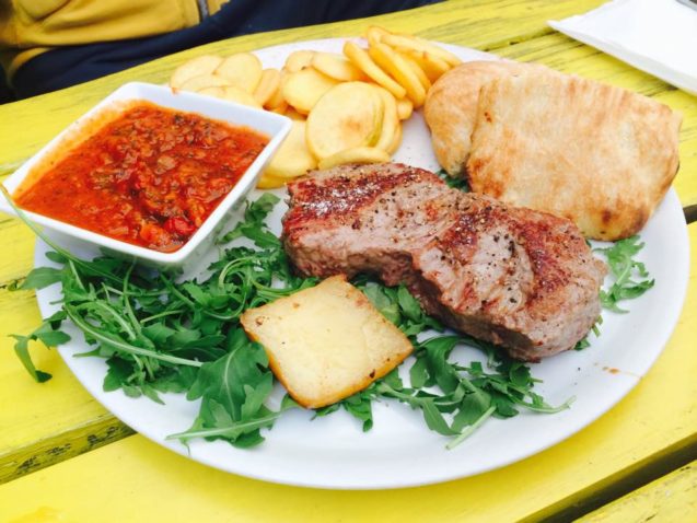 A plate with Mexican food at Krcma Mexico in Slovenia