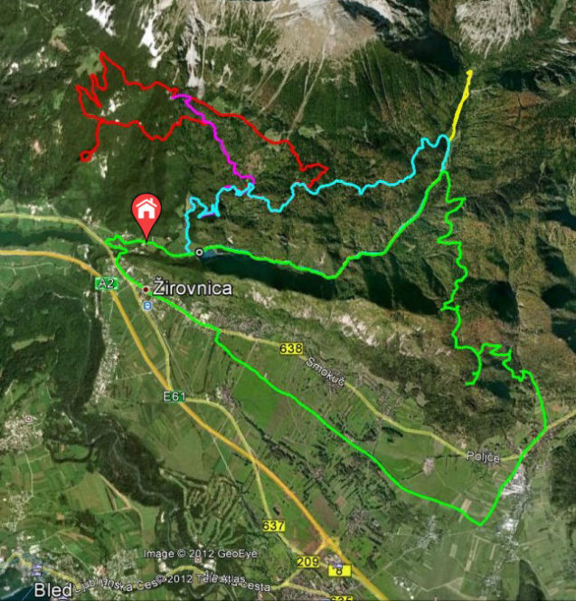 Mountain bike trails in Slovenia on the map