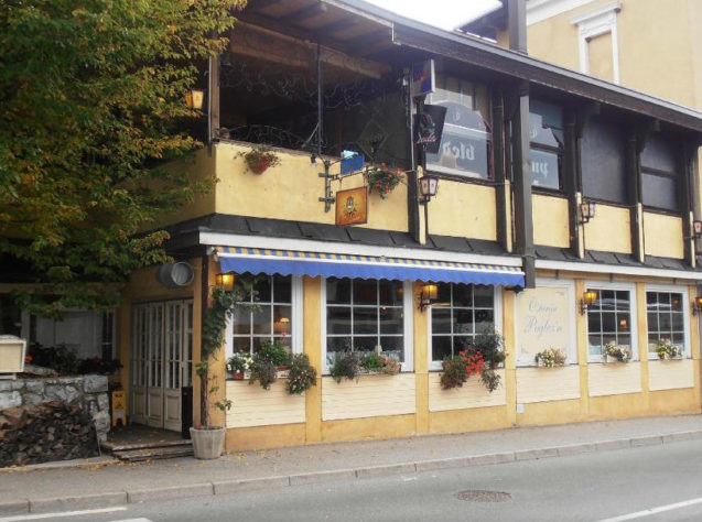 Exterior of Restaurant Ostarija Peglezn in Bled, Slovenia