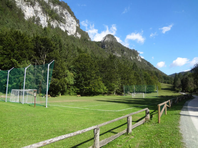A soccer field at the Zavrsnica Recreation Park, Slovenia