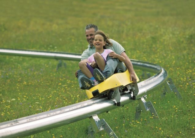 The summer sledding route offers great view of Bled, Bled Castle and Lake Bled