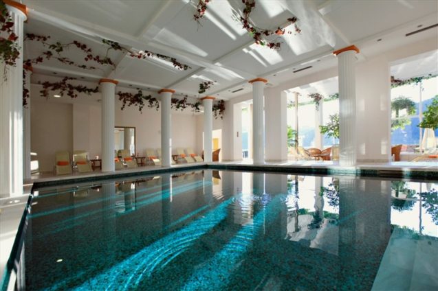 Grand Hotel Toplice wellness centre in Bled features an indoor thermal swimming pool