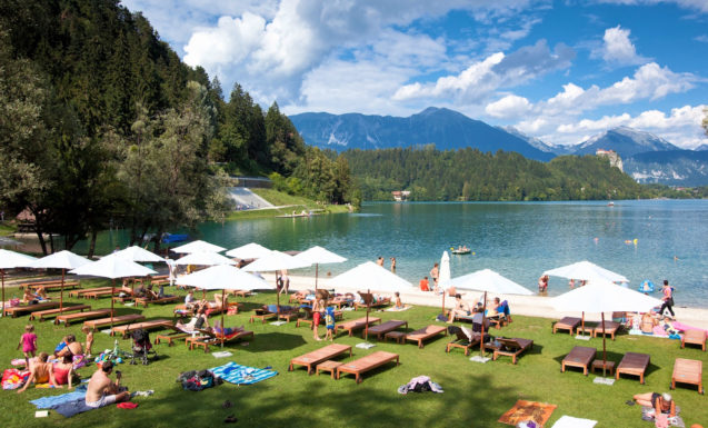 Velika Zaka Bathing Area in Lake Bled, Slovenia