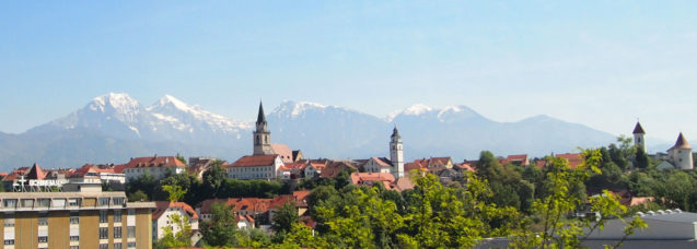 Panoramic view of Kranj, the capital of Gorenjska