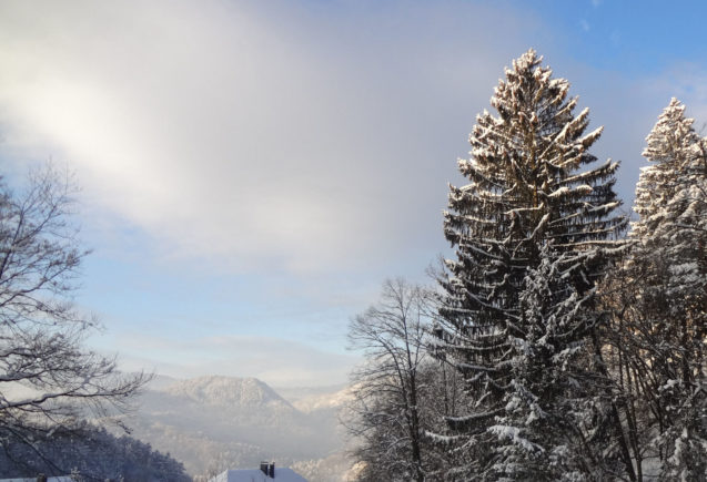 Mountains of the Slovenian Alps in winter
