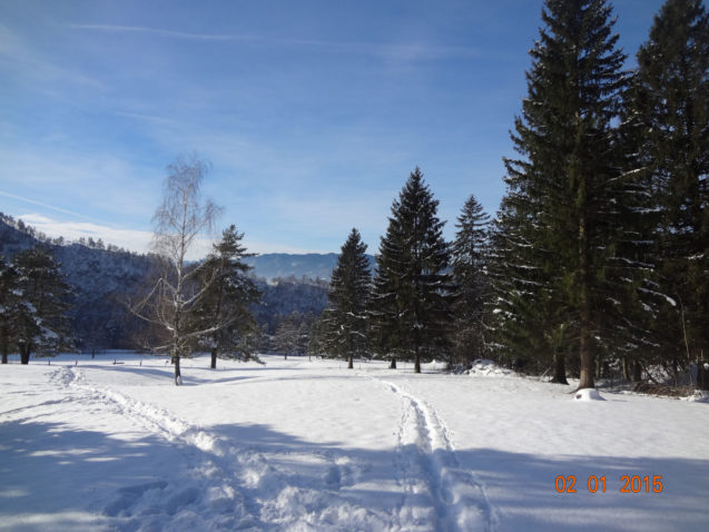 Slovenian Alps and snow during winter