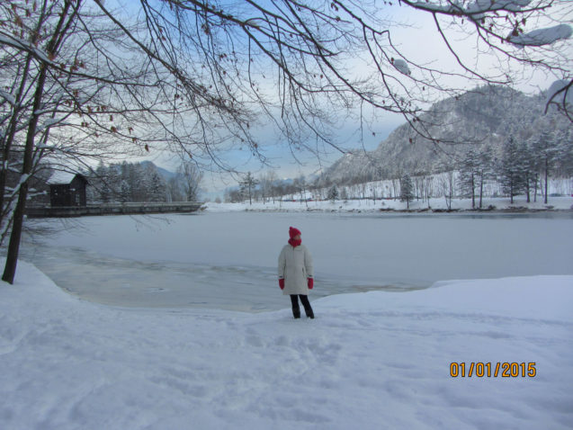 Snowy landscape of Gorenjska, Slovenia in winter
