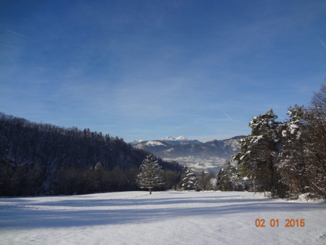 Beautiful sunny winter day in Gorenjska, Slovenia