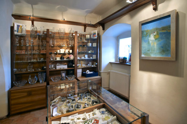 Interior of Bled Island gift and souvenir shop in Bled, Slovenia