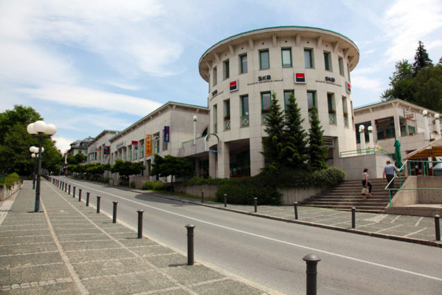 Exterior of Bled Shopping Centre in Slovenia