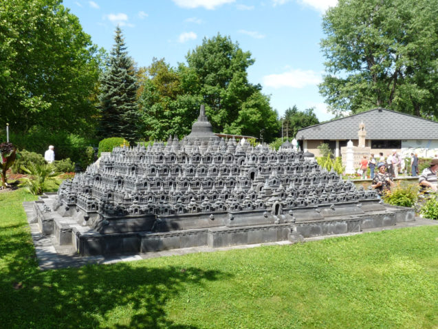 Indonesia's Borobudur temple displayed at the Minimundus miniature park in Klagenfurt, Austria