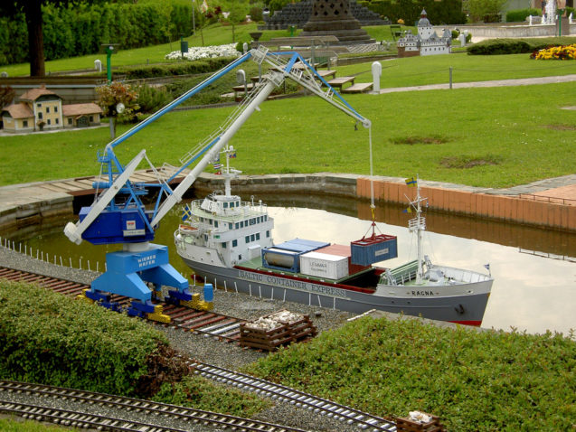 Model of the Container ship Ragna at Minimundus, Klagenfurt, Austria 