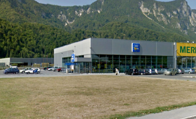 Exterior of Eurospin supermarket in Jesenice, Slovenia