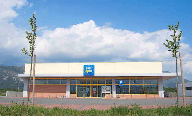 Exterior of Eurospin supermarket in Lesce, Slovenia