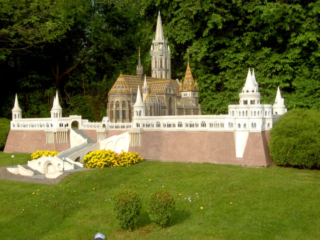 Model of the Budapest's Fisherman's Bastion at Minimundus, Klagenfurt, Austria 