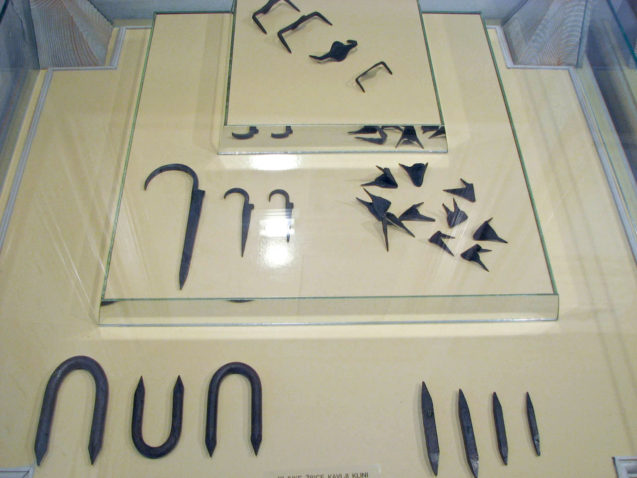 A collection of nails in the Iron Forging Museum in Kropa, Slovenia