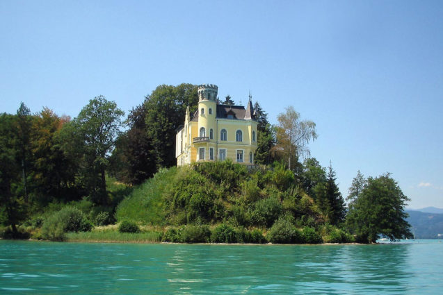 Reifnitz Castle on Lake Worth in Carinthia, Austria