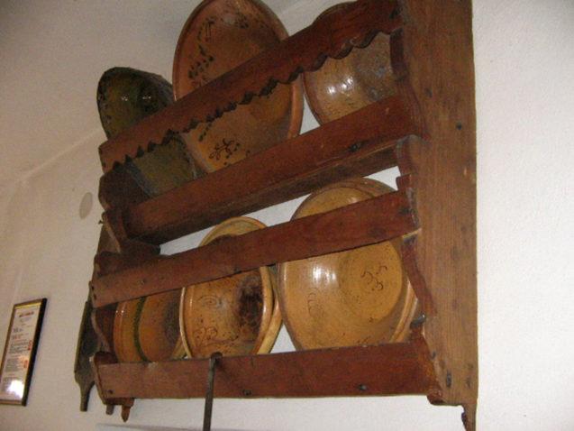 A dish caddy inside Liznjek House in Kranjska Gora