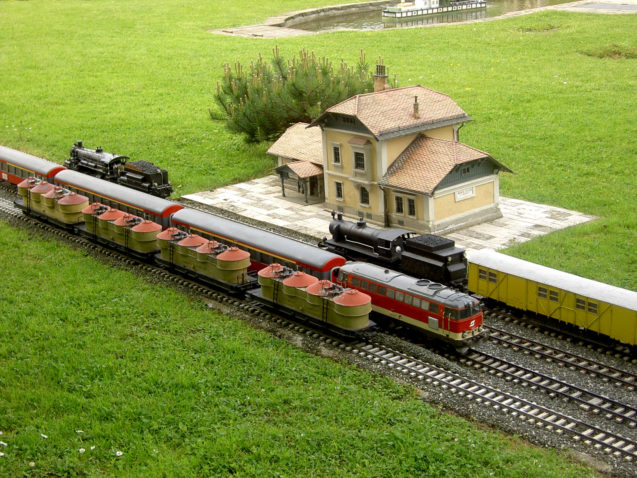 Model of the Maria Ellend train station at Minimundus, Klagenfurt, Austria 