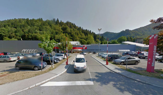 Exterior of Mercator Hipermarket in Jesenice, Slovenia