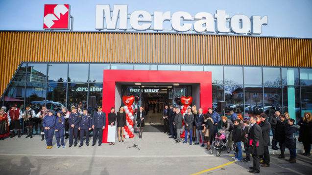 Exterior of Mercator Supermarket Bled