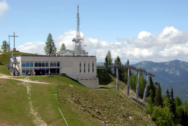 Mountain station of the cable car on the Mount Lussari