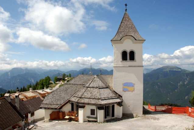 Monte Lussari with the pilgrimage church Santa Maria In Excelsis