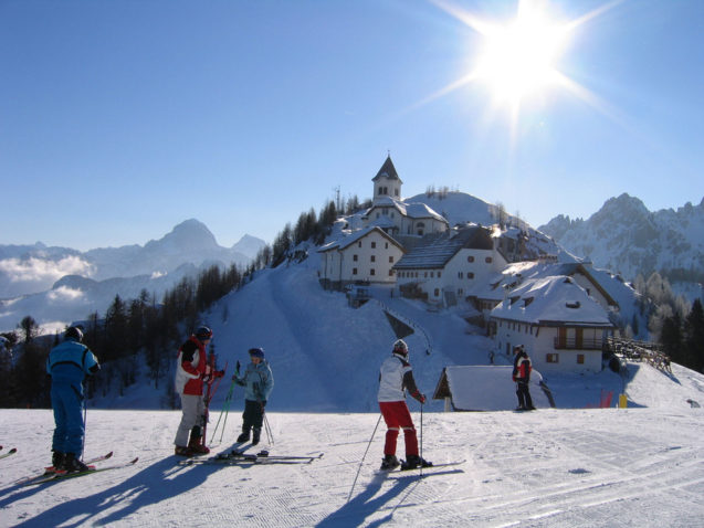 Monte Lussari in winter, Tarvisio, province of Udine, region Friuli-Venezia Giulia, Italy