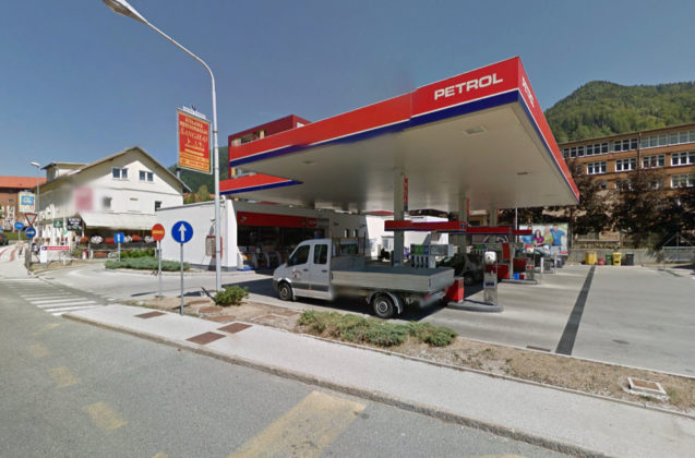 Exterior of Petrol Jesenice Cesta Zelezarjev gas station in Slovenia