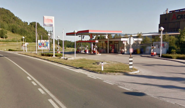 Exterior of Petrol Jesenice Koroska Bela gas station, Slovenia