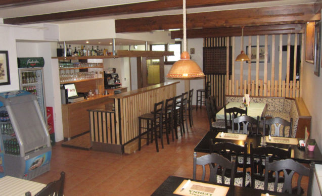 Interior of Pizzeria Ledina in Smokuc in Municipality Zirovnica