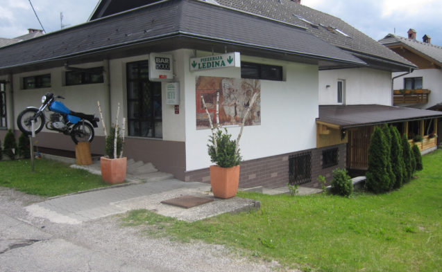 Exterior of Pizzeria Ledina in Smokuc in Municipality Zirovnica