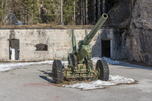 Howitzer in front of Fort Predil