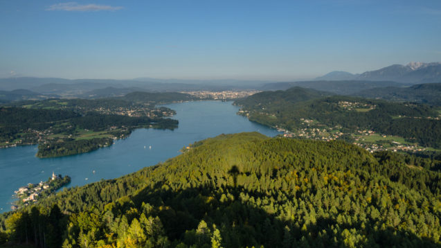 You can see the entire Lake Wörthersee and beyond and admire the beautiful landscape