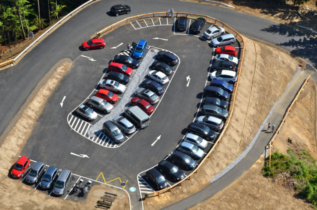 Parking lot on top of the Pyramidenkogel