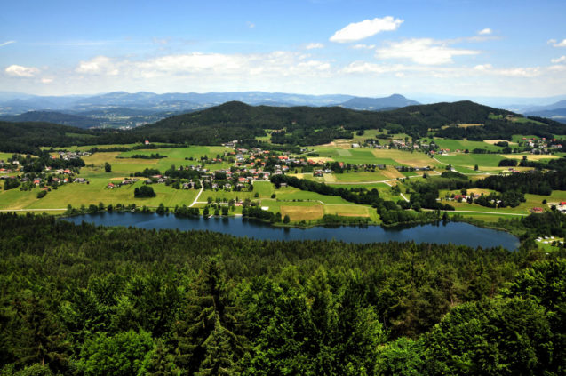 Lake Rauschelesee with beautiful nature all around, Carinthia, Austria