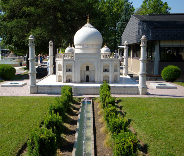 Model of the India's Taj Mahal Mausoleum at Minimundus, Klagenfurt, Austria 