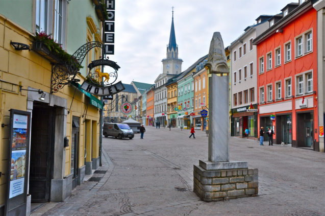 Villach main square called Hauptplatz, Carinthia, Austria