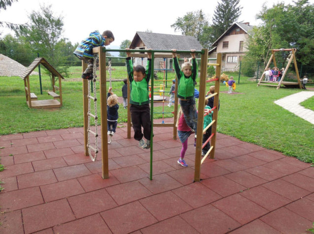 Childrens playground in Breg in Zirovnica, Slovenia