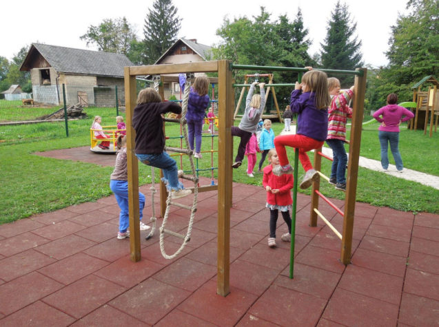 Childrens playground in Breg in Zirovnica, Slovenia