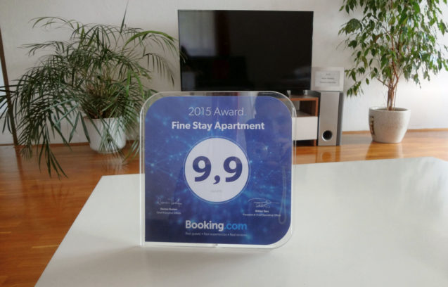 Booking dot com Guest Review Award for Fine Stay Apartment