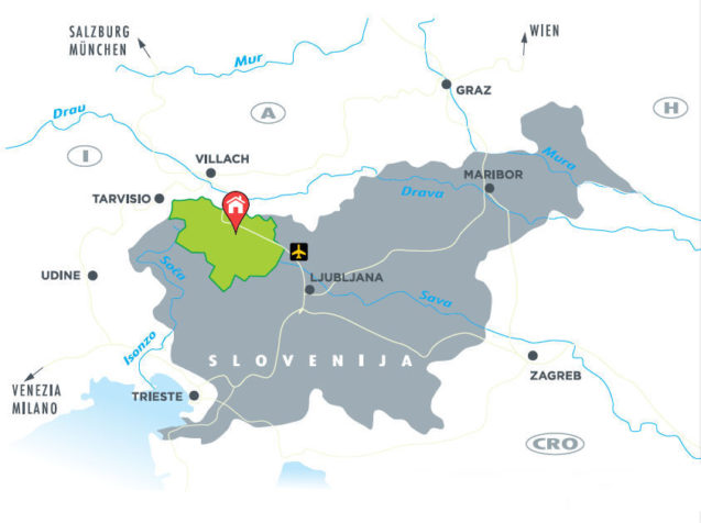 Location of Fine Stay Bled apartments on the map of Slovenia