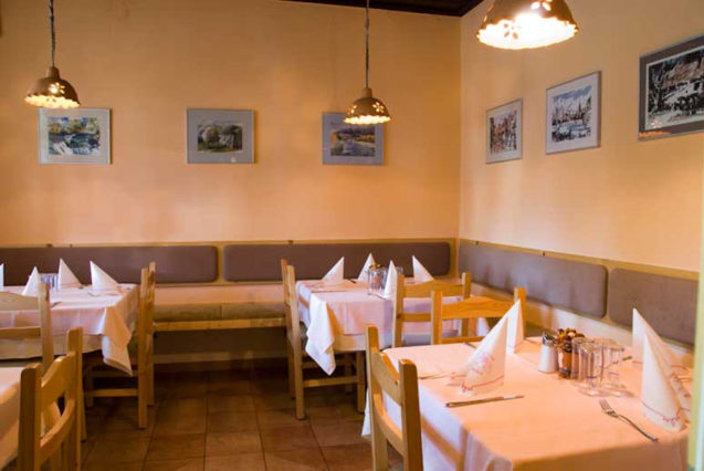 Interior of the Gostilna Murka restaurant in Lake Bled, Slovenia