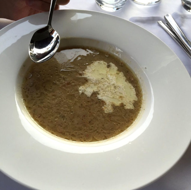 Soup at the Grill Restaurant and Terrace Lovec in Lake Bled, Slovenia